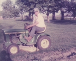 Ron on his Joh Deere